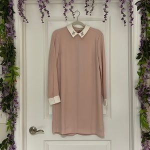 Victoria Beckham Long Sleeve Pink Rabbit Dress